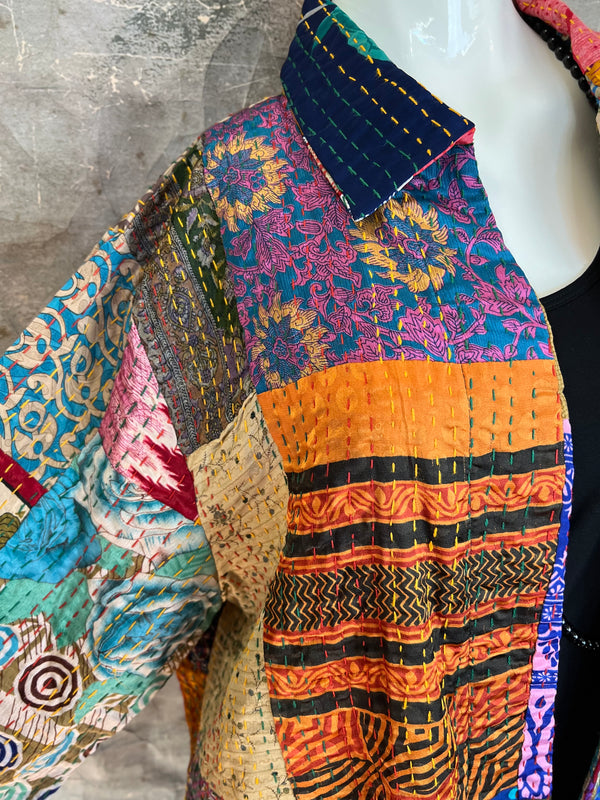 5683J Kantha/Vintage Kimono JKT-Bold Mix