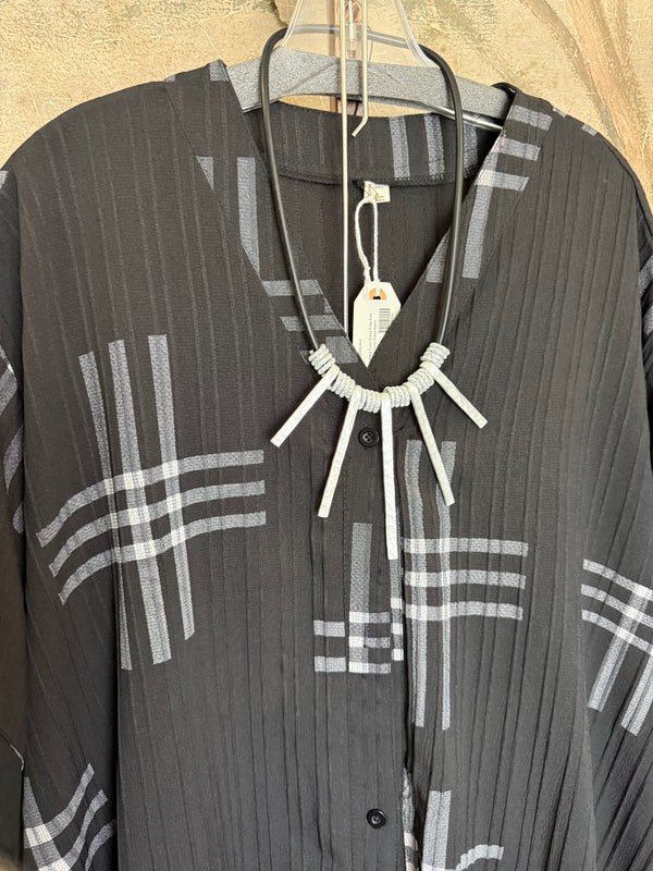 4982 Pleated Plaid Tunic Dress