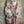Load image into Gallery viewer, Tie-dye floral kimono duster in pink and olive with gold rose print, styled with colorful disc necklace - 1
