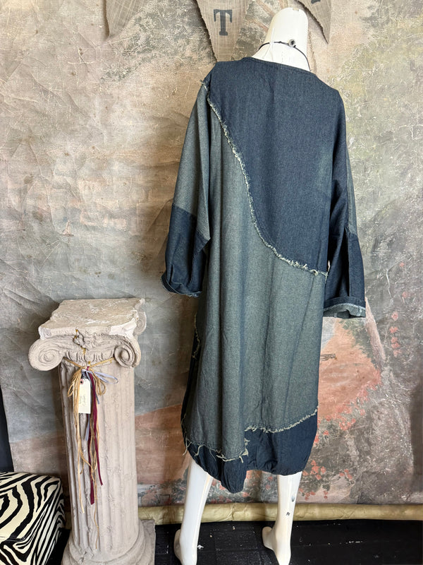 6760 Oversized Denim Sack Dress