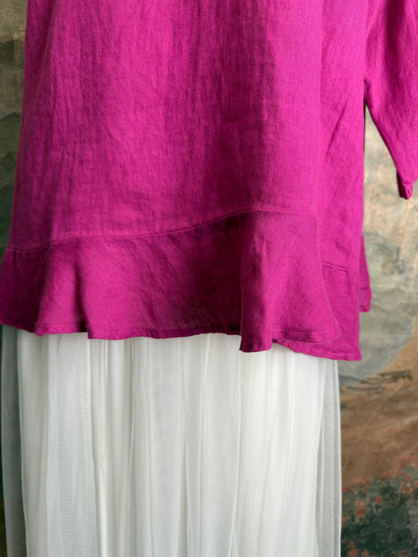 MP-HLT561 Ruffle Hem Top-Violet