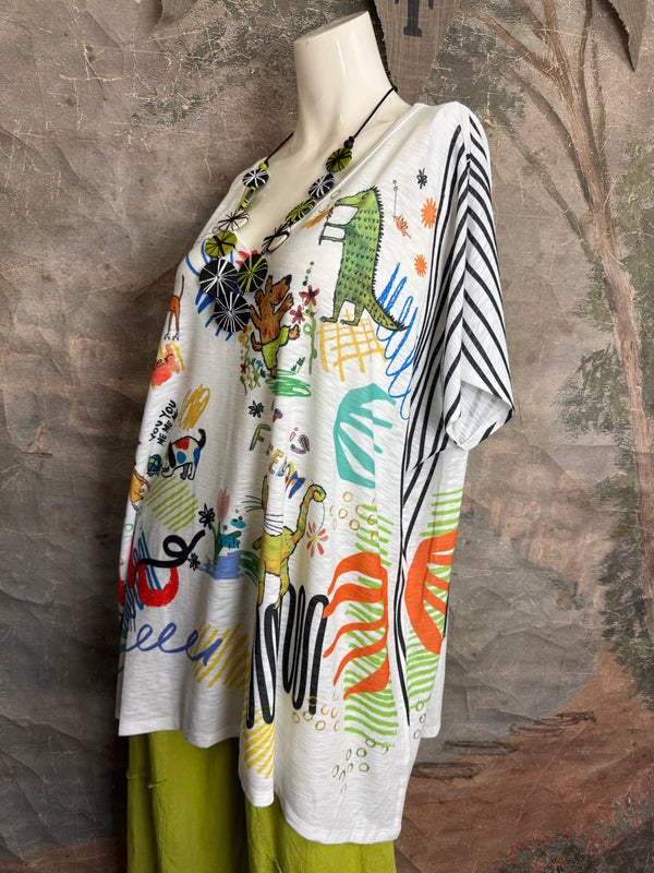 T1640K Vneck Dolman Top-Freedom Park