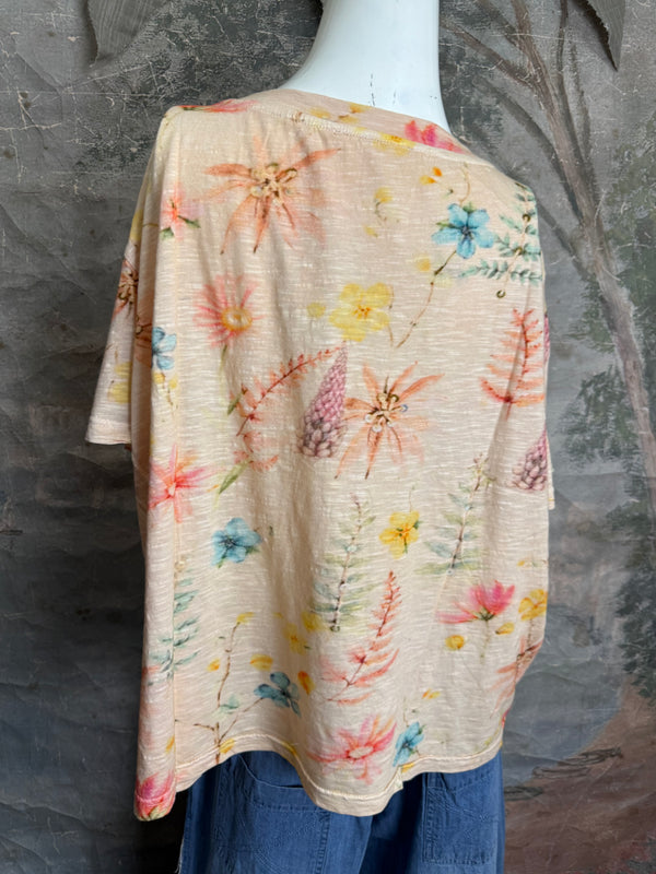 PL-772 Washington Floral Tee-Creamsicle