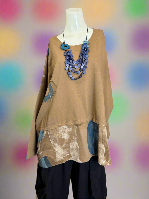 91865 Artsy Patch Pullover-Camel