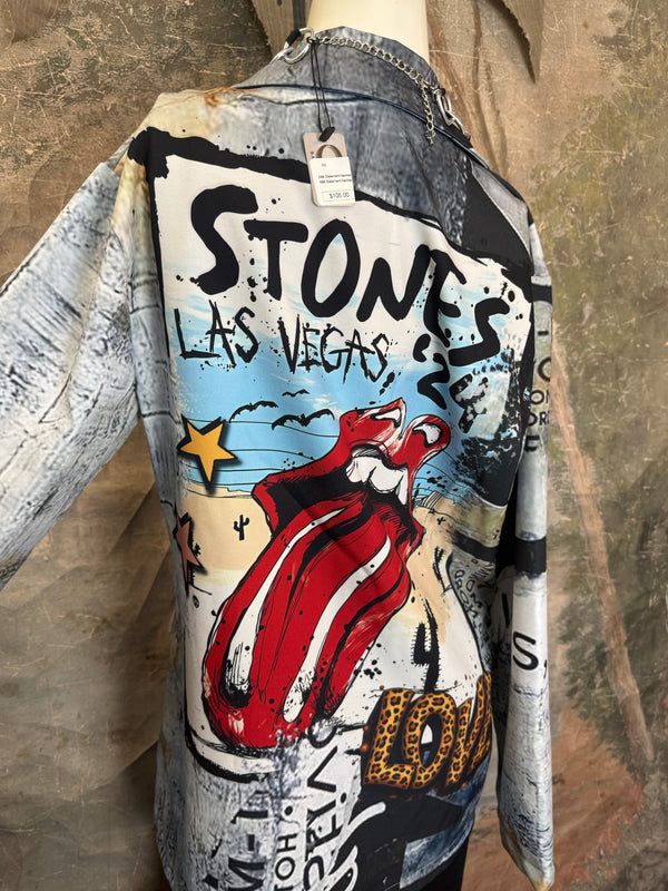 0A Leopard Mix Rock & Roll Graffiti Blazer