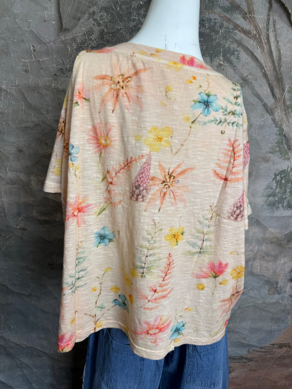 PL-772 Washington Floral Tee-Creamsicle