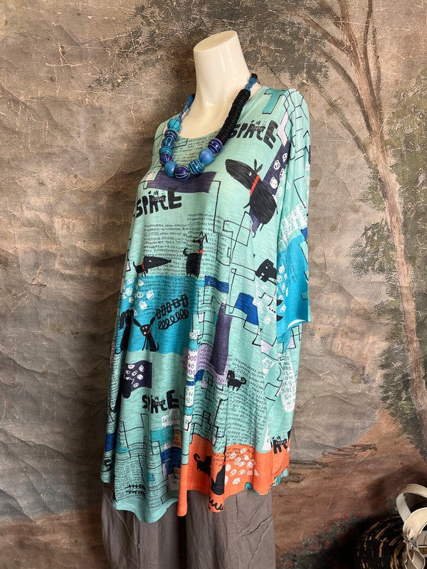 T721K Crewneck Dolman Slv Top-CROSSPUZZLE