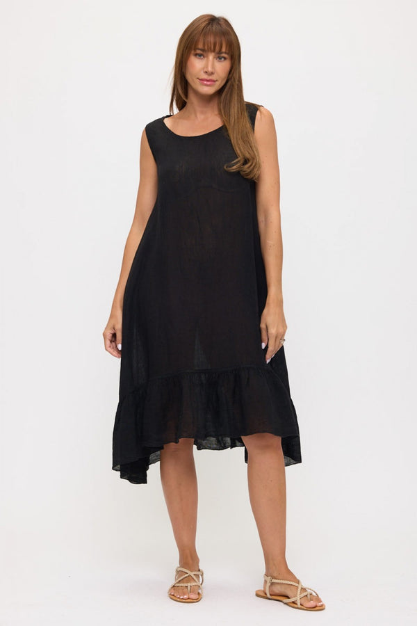 MP-MD1041 Dress W/Ruffle-Black