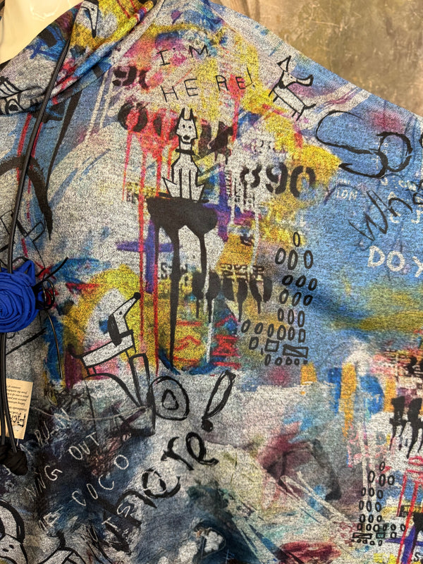 T134T Cowlneck Poncho Top-Coco