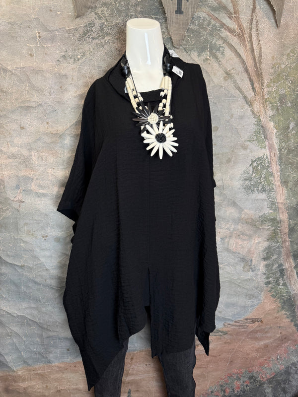 2066-11 Asymmetrical Cowlneck-Black