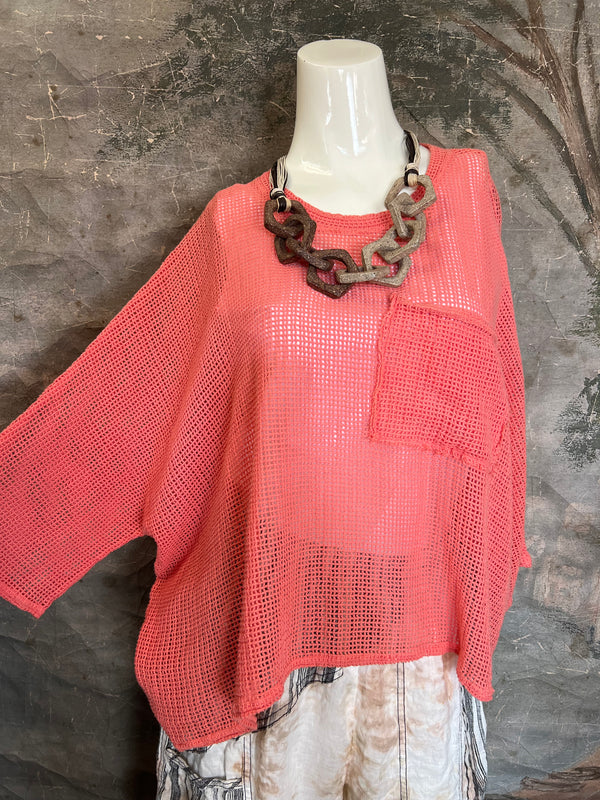 TEE004N Net Rex Top