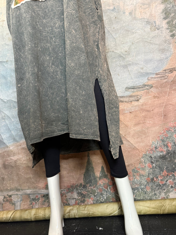 T839 Short Sleeve T-Shirt Dress-Hunter/Indian