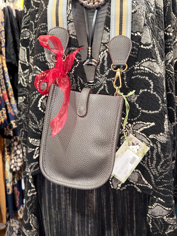 0003A Pebbled Vegan MINI Leather Crossbody Bag-Mocha