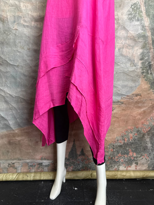 751 Artistry Layered Tank Dress-Fuchsia