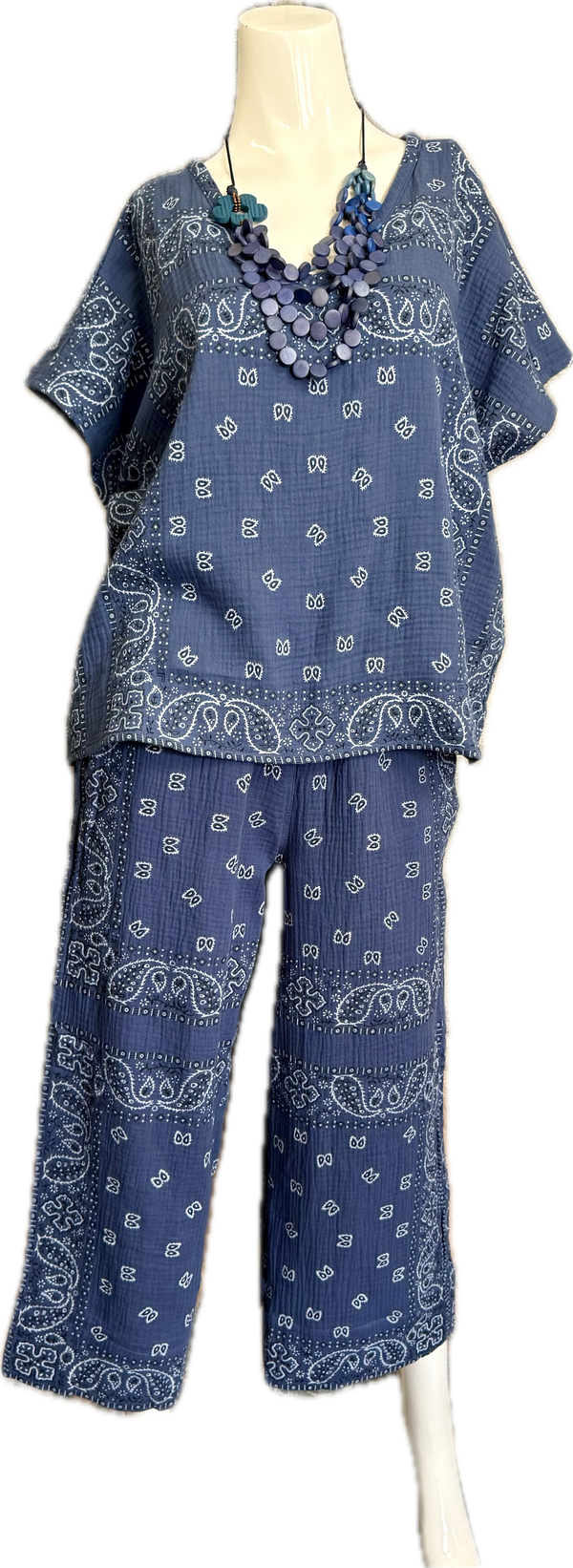 5791 Bandana Crop Pant-Navy