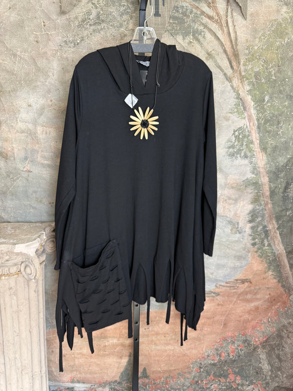 1231-62 Laser Pullover Hoodie-Black