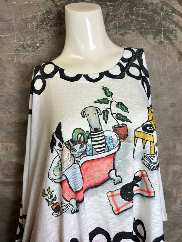 T1369K White Knit Whimsy Top-Pawty Bath