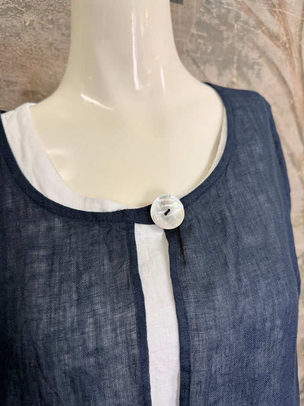 MP-MT348 Bolero With Button-Navy