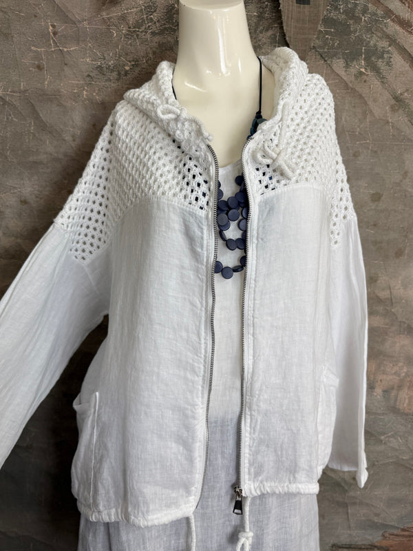 92076 Mix Net Jacket-White