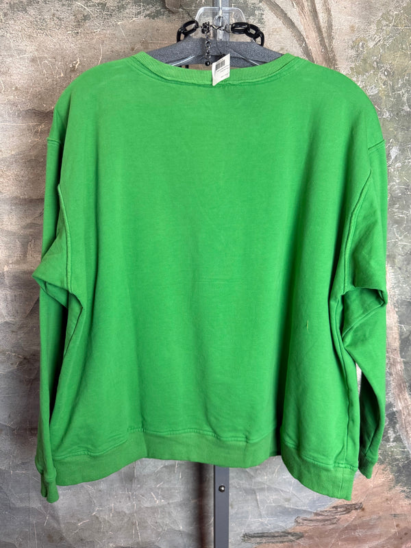A2995202 L/Slv Flower Sweatshirt-Pine Green