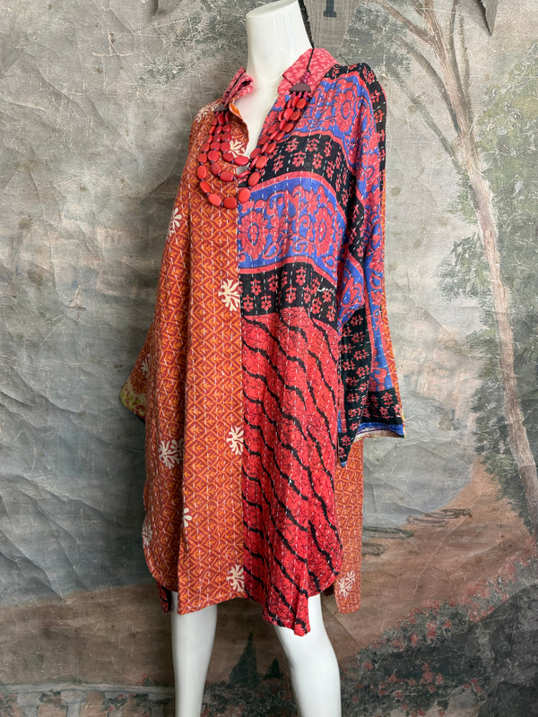 1013w Long Kurta Shirt Dress-Mabel