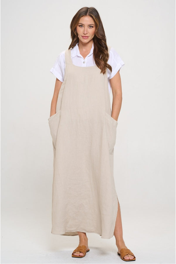 MP- HLD1052 OVERALL LONG DRESS-Mocha