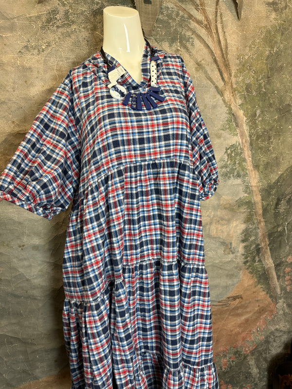 5428 Plaid Babydoll Tunic