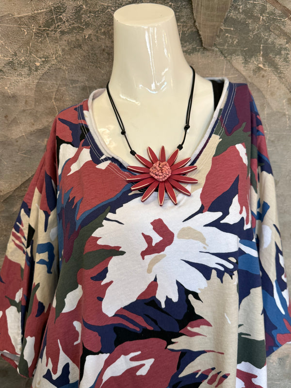 715CL-A Oversized Tunic Tee-WHITE