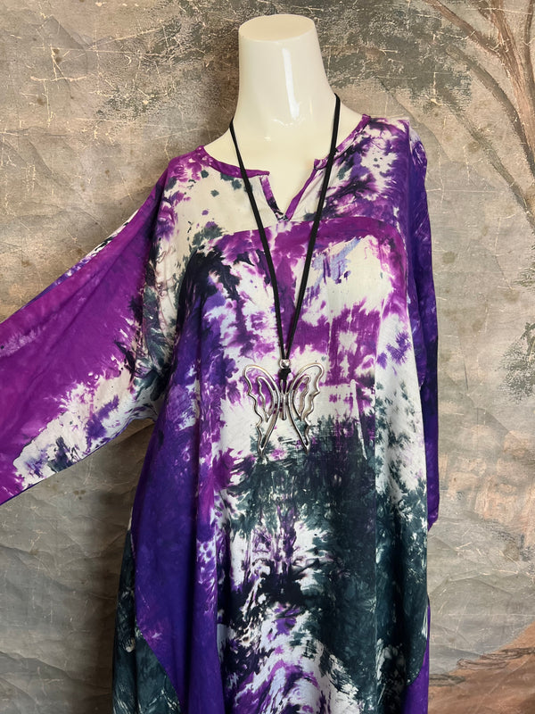 7063V Block Dyed Justly Top-Violet MIX