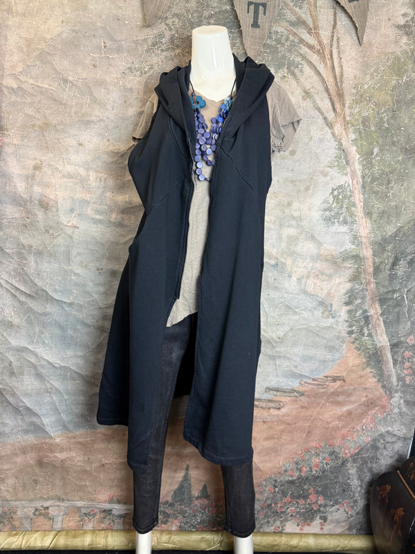 2626AU Zip Hoodie Vest-Black