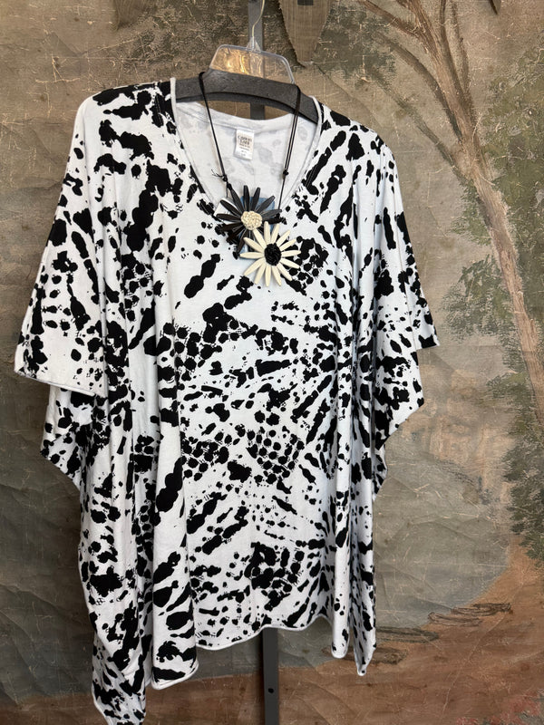 715CL-Burst Oversized Tunic Tee-WHITE