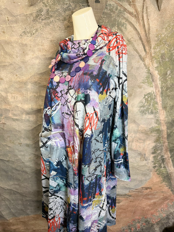 D543F Cowl Neck ASYM Dress-Grape Jam