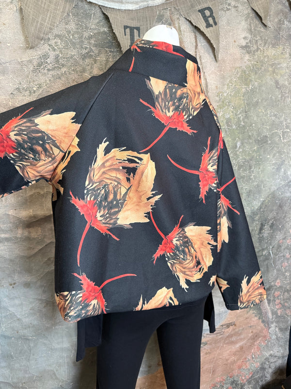 91813 Asym Floral Cropped JTK-BLACK