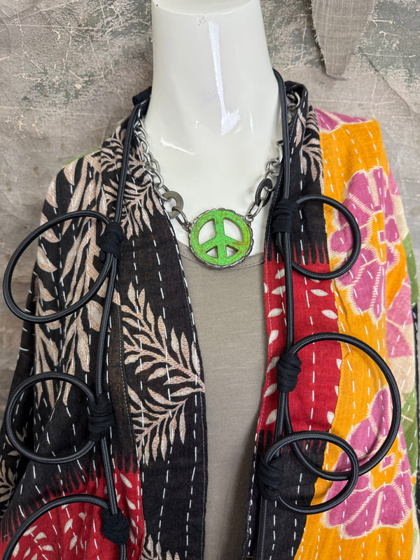 1040w Kantha Long Sleeve Jacket-Piper