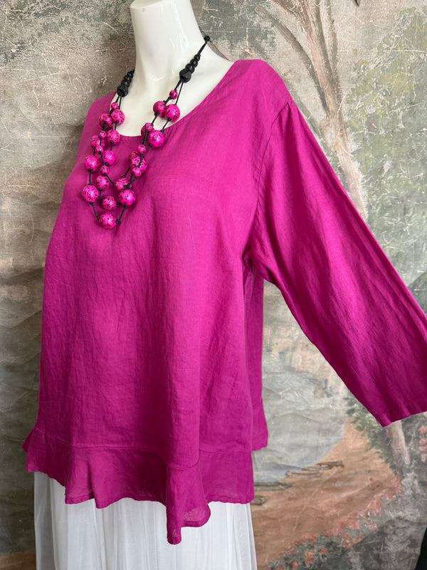 MP-HLT561 Ruffle Hem Top-Violet