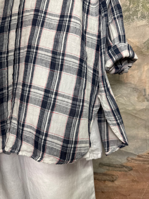MP-ELT550 Plaid Boyfriend Shirt