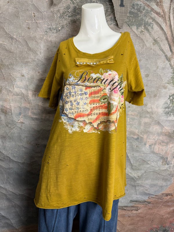 ARB Celebrate W/Chic USA Tshirt-Mustard
