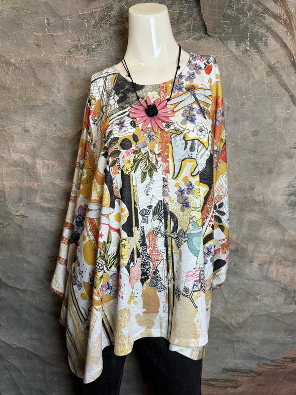 T1369K White Knit Whimsy Top-Marisols Garden