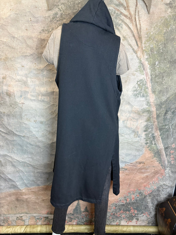 2626AU Zip Hoodie Vest-Black