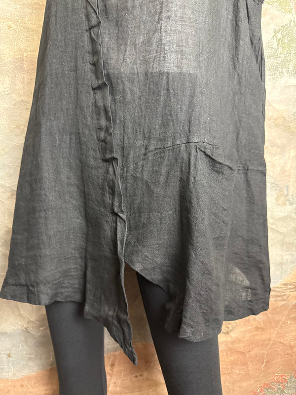 91755 Uneven Tank Top-Black