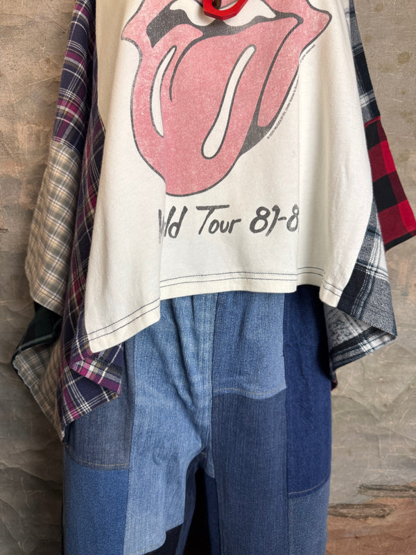 5576 Flannel Band Tee Topper-B