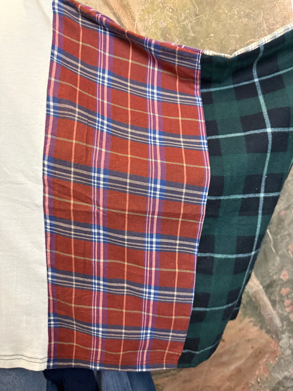 5576 Flannel Band Tee Topper-B