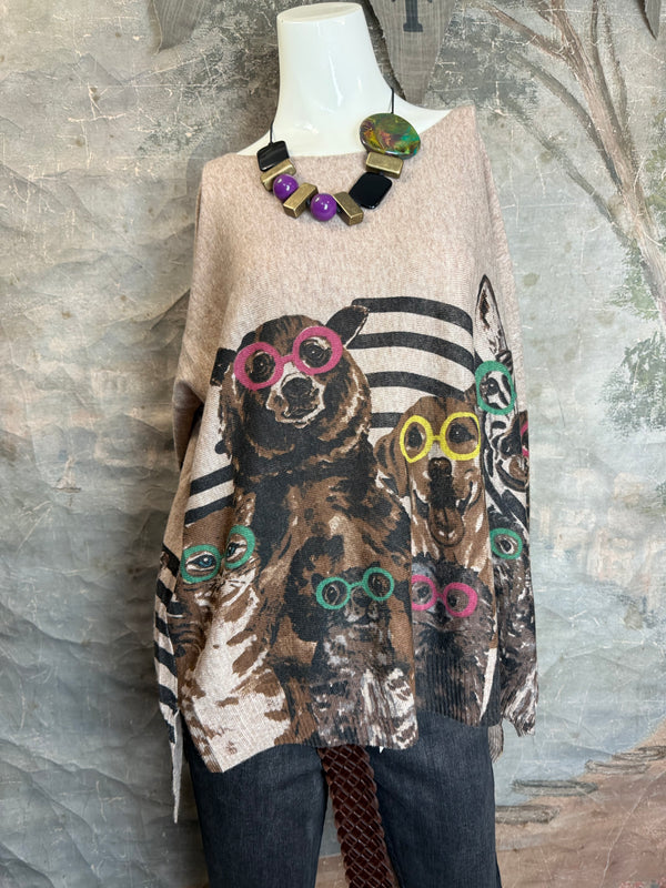 25704 Icon Print Sweater