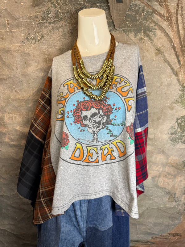 5576 Flannel Band Tee Topper-F