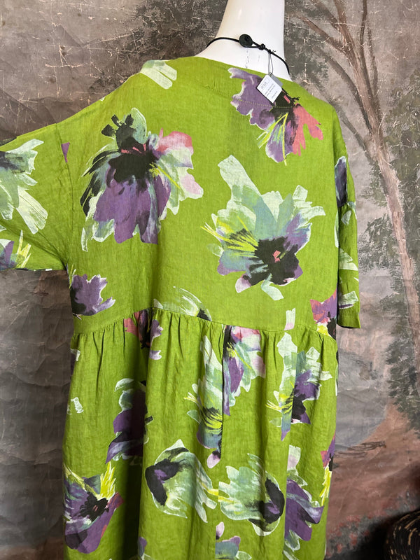 91877-52 Artful Bloom Dress-Kiwi