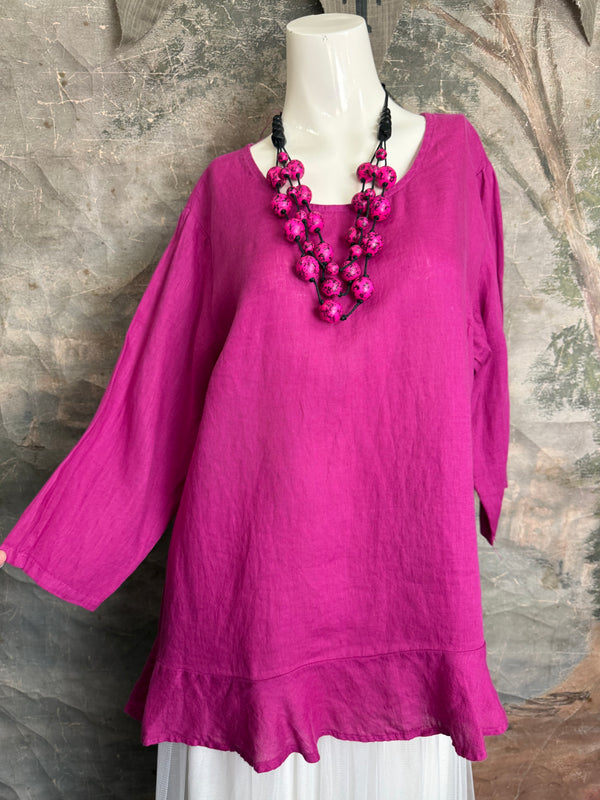 MP-HLT561 Ruffle Hem Top-Violet