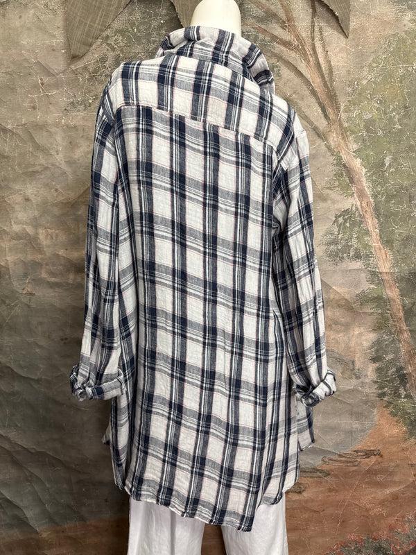 MP-ELT550 Plaid Boyfriend Shirt