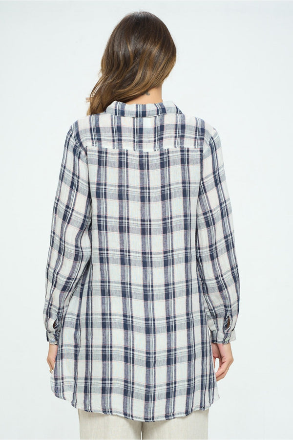 MP-ELT550 Plaid Boyfriend Shirt