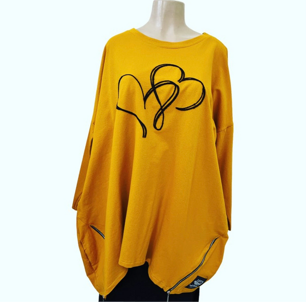 91206 Double Heart-Art Pullover