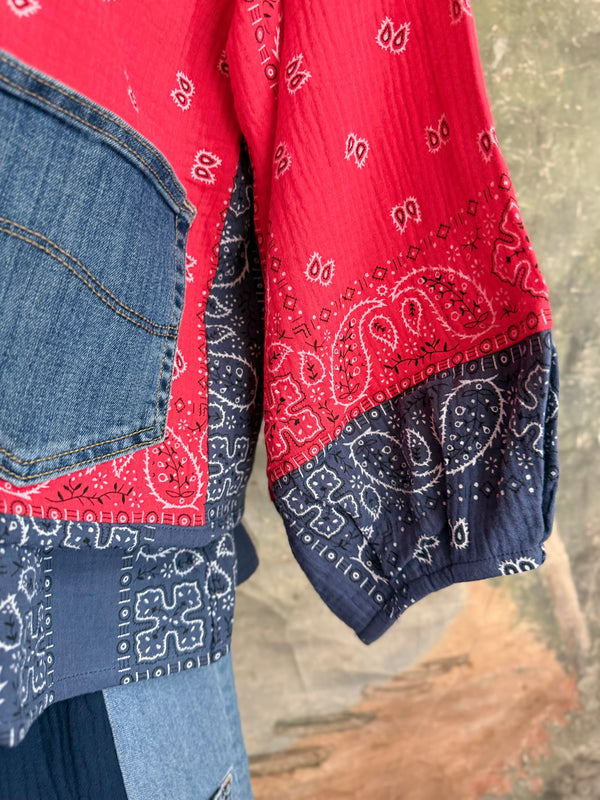 5756 Bandana Mix Cardigan